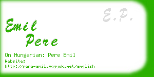 emil pere business card